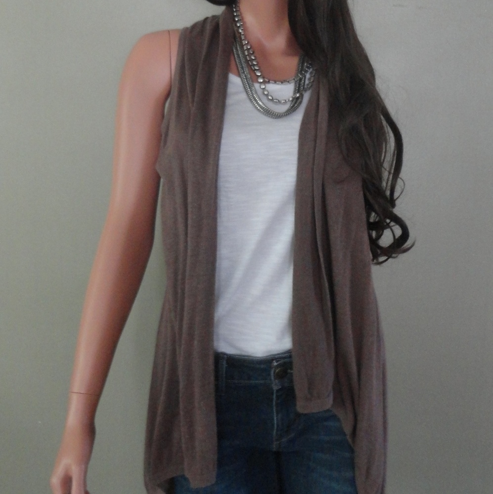 Sleeveless Waterfall Sweater Vest